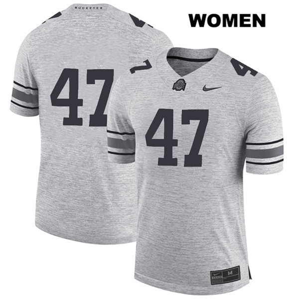Ohio State Buckeyes Women's Justin Hilliard #47 Gray Authentic Nike No Name College NCAA Stitched Football Jersey ID19N56NO